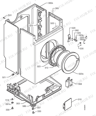 Взрыв-схема стиральной машины Privileg 025026_6782 - Схема узла Cabinet + armatures